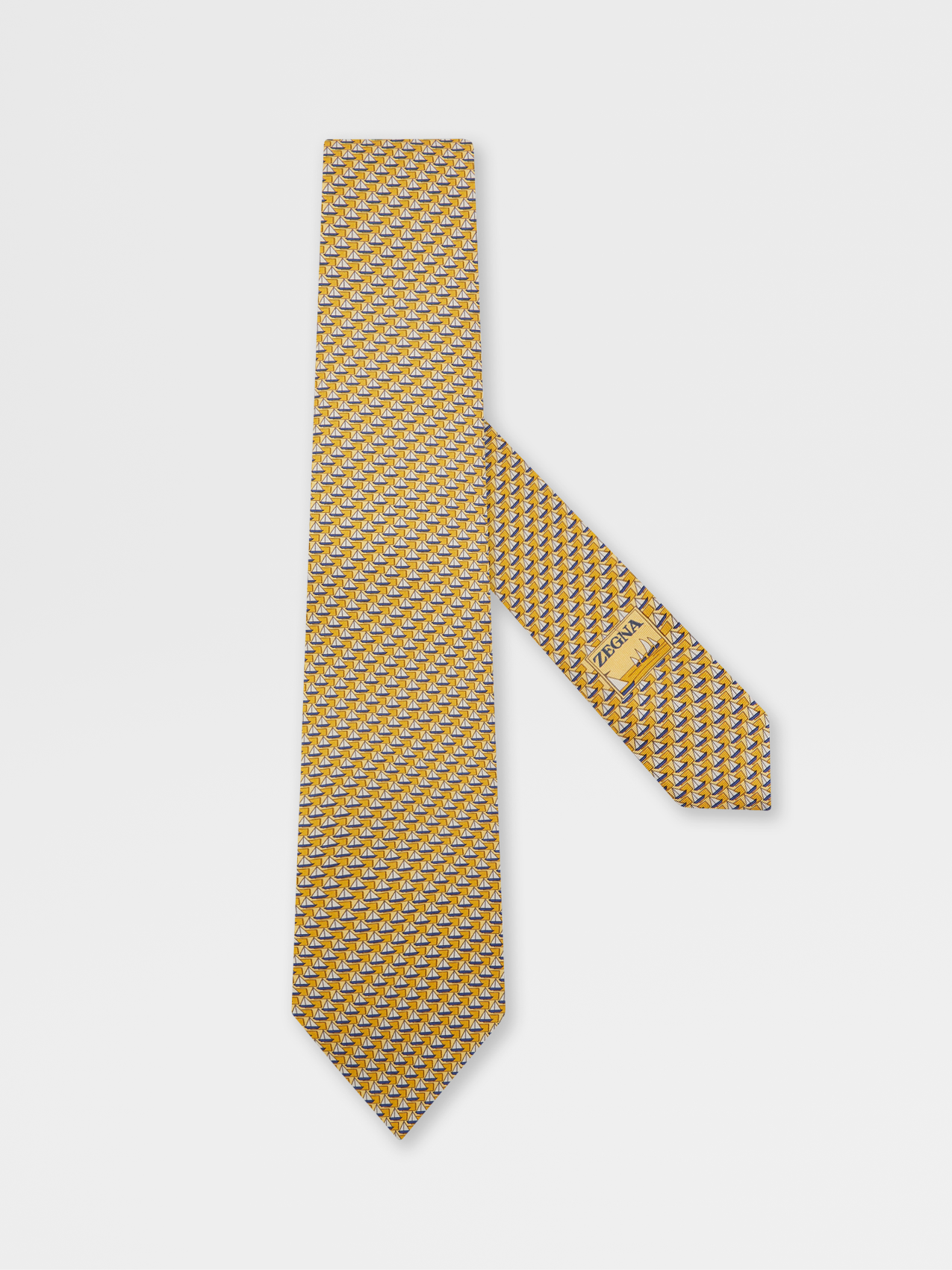 Yellow Printed Silk Tie